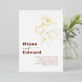 Minimalistisch White Terracotta Boho Wedding Folie Uitnodiging (Staand Voorkant)