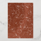 Minimalistisch White Terracotta Boho Wedding Folie Uitnodiging (Achterkant)