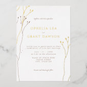 Minimalistisch Wild Grass Wedding Folie Uitnodiging (Voorkant)