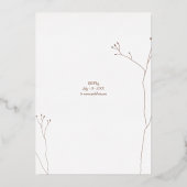 Minimalistisch Wild Grass Wedding Folie Uitnodiging (Achterkant)