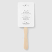 Minimalistisch Wildbloem Handgetekend Monogram Tro Handwaaier (Achterkant)