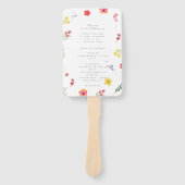 Minimalistisch Wildflower Botanisch huwelijksprogr Handwaaier (Voorkant)