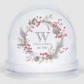 Minimalistisch wintermonogram sneeuwbol (Voorkant)