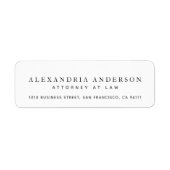 Minimalistisch wit adres van advocaat etiket (Voorkant)