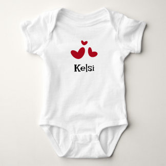 Minimalistisch wit Baby odysuit met rood hart Romper