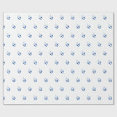 Minimalistisch wit blauw Dreidel patroon Chanoeka Cadeaupapier (Vlak)
