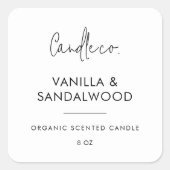 Minimalistisch Wit Custom Candle Label (Voorkant)