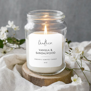 Minimalistisch Wit Custom Candle Label