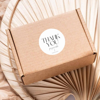 Minimalistisch wit dank u ronde Sticker