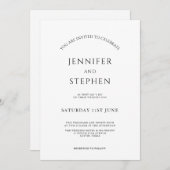 Minimalistisch wit, eenvoudig en schoon huwelijk kaart (Voorkant / Achterkant)