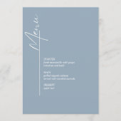 Minimalistisch wit en blauw menu Kaart (Voorkant)