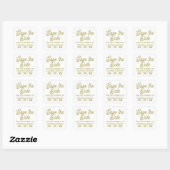Minimalistisch - Wit en goud - Bespaar de Datum Vierkante Sticker (Vel)