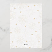 Minimalistisch wit en goud elegante herten kerstfe folie uitnodiging (Achterkant)