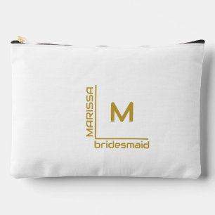 Minimalistisch wit en goud gepersonaliseerd bruids etui