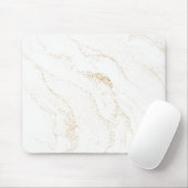 Minimalistisch wit en gouden marmer muismat (Met muis)