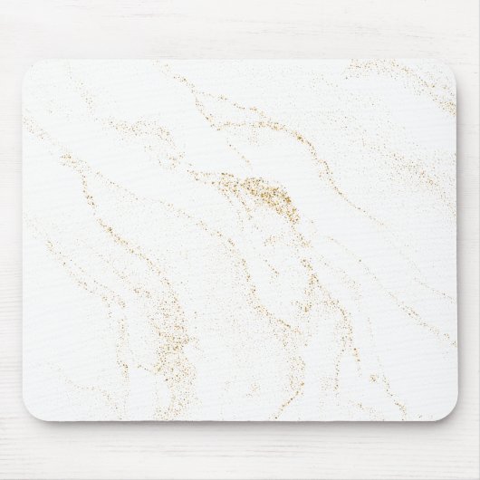 Minimalistisch wit en gouden marmer muismat (Voorkant)