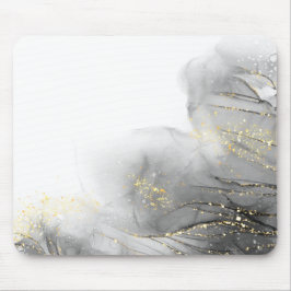 Minimalistisch wit en gouden marmer muismat