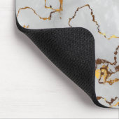 Minimalistisch wit en gouden marmer muismat (Hoek)