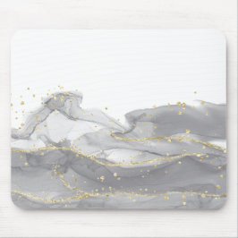 Minimalistisch wit en gouden marmer muismat