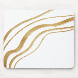 Minimalistisch wit en gouden marmer muismat