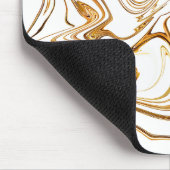 Minimalistisch wit en gouden marmer muismat (Hoek)