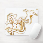 Minimalistisch wit en gouden marmer muismat (Met muis)