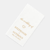 Minimalistisch Wit- en Goudhuwelijk Servet (Hoek)