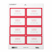 Minimalistisch wit en kersenrood retouradres etiket (Full Sheet)