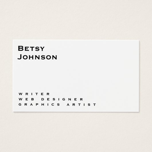 Minimalistisch Wit en Zwart Visitekaartje w QR cod (Voorkant)