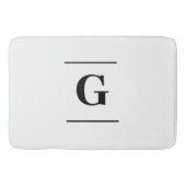 Minimalistisch wit enkelvoudig monogram badmat (Voorkant)