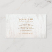 Minimalistisch wit gewassen hout Visitekaartje (Achterkant)