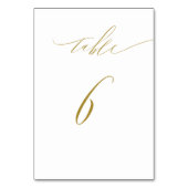 Minimalistisch wit goud Elegant Script No 6 bruilo Kaart (Achterkant)