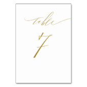 Minimalistisch wit goud Elegant Script No 7 bruilo Kaart (Achterkant)