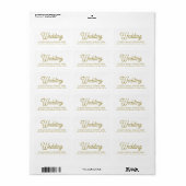 Minimalistisch - Wit & Goud - Weddenlabel Etiket (Full Sheet)