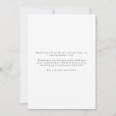 Minimalistisch wit handgeschreven script foto brui bedankkaart (Achterkant)
