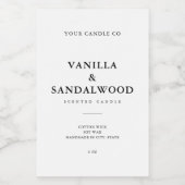 Minimalistisch wit kaarsenetiket voedselcontainer etiket (Enkel label)