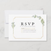 Minimalistisch wit Lijst goud RSVP Kaartje (Voorkant)