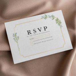 Minimalistisch wit Lijst goud RSVP Kaartje
