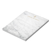 Minimalistisch wit marmer Gold monogram Notitieblok (Gedraaid)