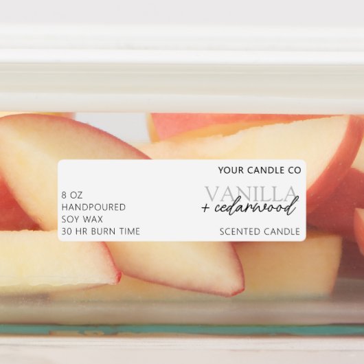 Minimalistisch wit modern kaarsenetiket labels (Aangebracht)