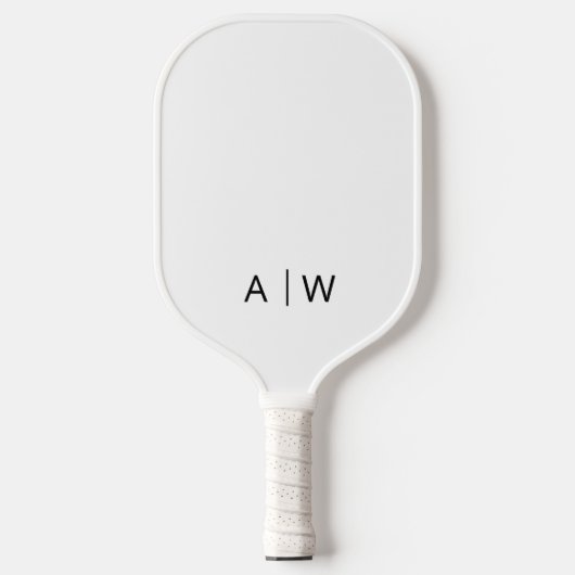 Minimalistisch wit modern monogram pickleball paddle (Voorkant)