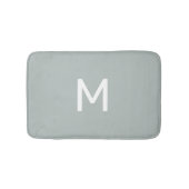 Minimalistisch wit monogram op grijs badmat (Voorkant)