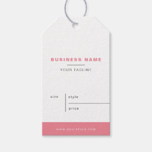 Minimalistisch Wit Roze Zakelijke Prijs Hang Label Cadeaulabel