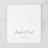 Minimalistisch wit script voedsellabel buffet Kaar (Buitenkant ongevouwen)