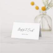 Minimalistisch wit script voedsellabel buffet Kaar (Voorkant)