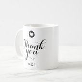 Minimalistisch Wit Weddenschap Dank u Manuscript M Koffiemok (Voorkant links)