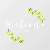 Minimalistisch wit welkom raamsticker (Vel)