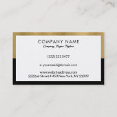 Minimalistisch wit, zwart goud Lijst Visitekaartje (Achterkant)