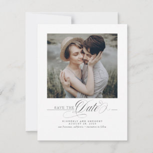 Minimalistisch Witte Modern sparen de Foto van de  Save The Date