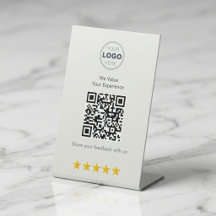 Minimalistisch Witte Moderne QR Feedback Design